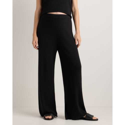 Cotton Cashmere Maternity Wide Leg Pants - Maternity in Black