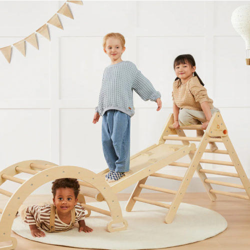 Tiny Land® Pikler Triangle 7-in-1 Montessori Climbing Set