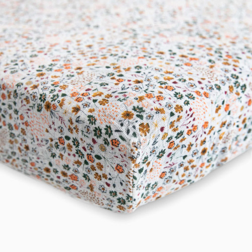 Cotton Muslin Crib Sheet - Pressed Petals