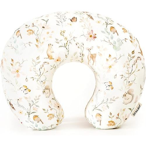 GRSSDER Nursing Pillow Cover, Stretchy Soft Minky Fabric Covers, Fit Most Nursing Support Pillows for Breastfeeding, Comfortable Safe Pillow Cover, Beautiful Stylish Pattern