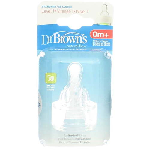 Dr. Brown's Original Nipple, Level 1 (0m+), 2-Pack