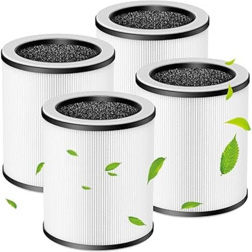 P60 Replacement Filters for YARIKI/TPLMB P60 Air Purifier, for Vhoiu KJ50 Air Purifier, 3 Layer Filtration with Nylon Pre-Filter, HEPA Filter & Carbon Filter, 4 Pack