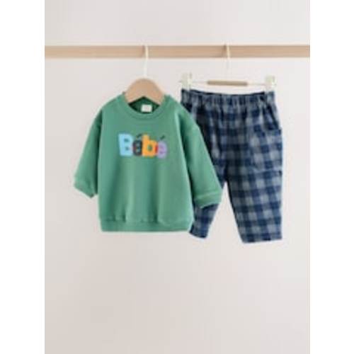 Buy Green Slogan Baby Set Sweat Top and Trousers (0mths-2yrs) from Next USA