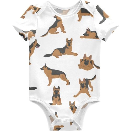 vvfelixl Baby Girls' Bodysuits Black Pug White Short Sleeve Cotton Baby Clothes For Girls 0-24 Months