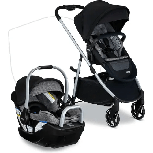 Britax Willow Grove SC Baby Travel System, Infant Car Seat and Stroller Combo with Alpine Base, ClickTight Technology, SafeWash, Pindot Onyx