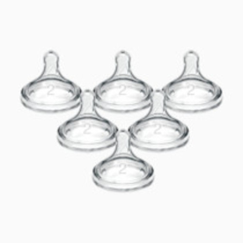 Dr. Brown's Wide-Neck Nipple (6 Pack) - Clear, Level 2