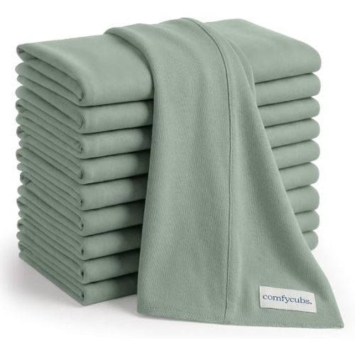 Comfy Cubs Baby Burp Cloths Set (Pack of 6) - Large, 6-Layer, Ultra Absorbent 100% Cotton for Infant Spit-Up, Drool, and Messes - Soft, Gentle, Thoughtful New Born Baby Gifts, Multi Boy