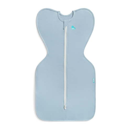 Love to Dream Swaddle Up LITE Cotton 0.2 TOG Baby Sleep Sack, Arms Up Design, Twin Zipper, Newborn 5-8.5 lbs, Light Blue