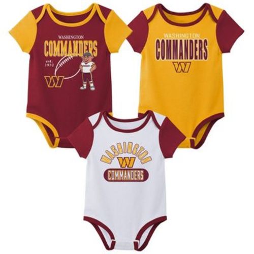NFL Washington Commanders Boys' White 3pk Bodysuit