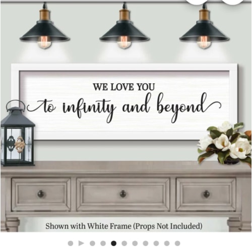 We Love You To Infinity And Beyond HANDMADE HOME DECOR Mid Century Modern, Baby Shower Sign Art, Unique Gift, New Mom Decor, Preppy Room