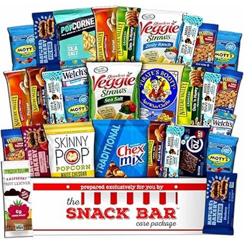 Healthy snack Care Package (30 count) A Gift crave Snack Box with a Variety of Healthy Snack Choices – Great for Office, College Military, Work, Students etc.