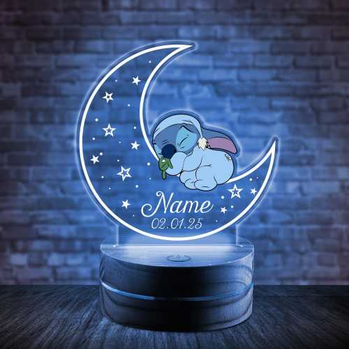 Custom Stitch Night Light,Acrylic Night Light,Animals Plaque Lamp,Baby LED Lights, Disney Stitch Lamp, bedside lamp,Baptism Gifts NFYI12