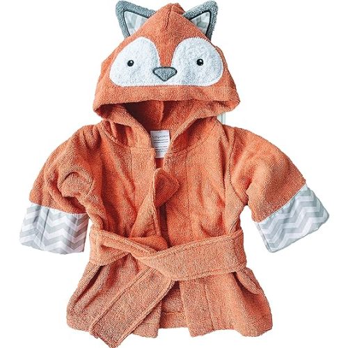 Baby Aspen Rub-a-Dub, Fox in the Tub Fox Hooded Baby Bath Towel/Baby/Toddler Robe, 0-9 Months