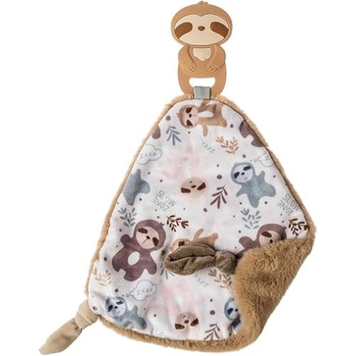Mary Meyer Chewy Crew Soothing Baby Teether Lovey, 10-Inches, Sloth