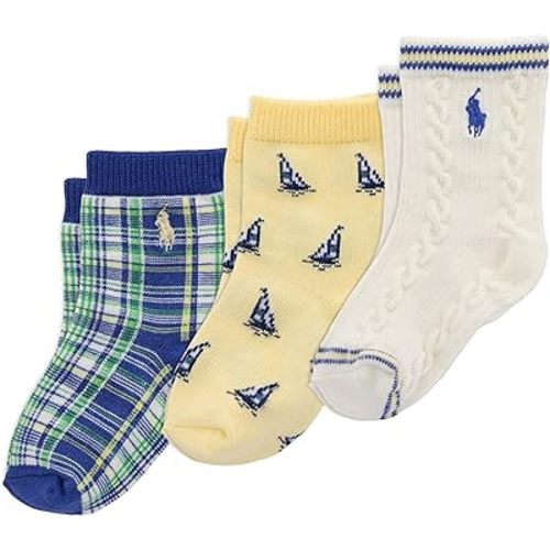 Polo Ralph Lauren Baby Boy’s Nautical Sailing Ankle Socks - 3 Pair Pack