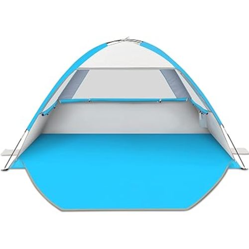 Gorich Beach Tent Sun Shelter for 3/4/6/8/10 Person with UPF 50＋ UV Protection, Lightweight & Easy Setup Beach Shade Canopy, Portable Beach Shade Tent Beach Cabana