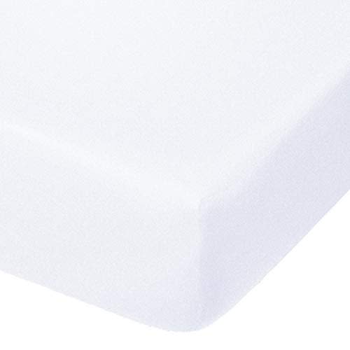 NTBAY 100% Brushed Microfiber Fitted Crib Sheet, Super Soft and Cozy 28x52 Crib Sheet for Standard Crib and Toddler Mattresses, Boys, Girls, Unisex, White, 28x52 Inches