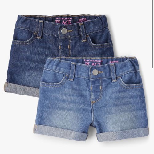 The Children's Place Baby Toddler Girls Denim Shortie Shorts 3 Pack
