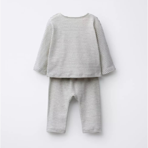 STRIPED T-SHIRT AND PANTS SET - Ecru / Black | ZARA United States