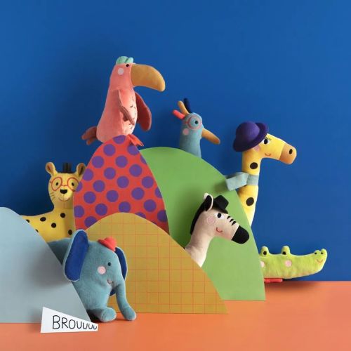 Moulin Roty The Toupitis Soft Rattle - PINK BIRD