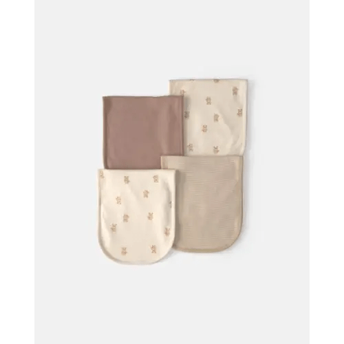 Baby Boy 4-Pack Bear Burp Cloths - Brown/Ivory | Carter's