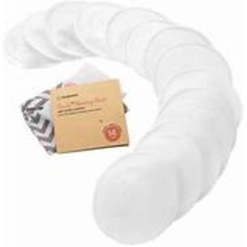 Reusable Nursing Pads For Breastfeeding - 4-Layers Organic Bamboo Nursing Pads - Breastfeeding Pads - Washable Breast Pads - Natural Bamboo Maternity Pads, Nipplecovers (Soft White, Large 4.8")