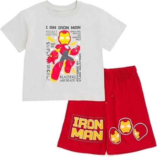 Marvel T-Shirt and Mesh Shorts Outfit Set Toddler to Big Kid Sizes (2T - 14-16)
