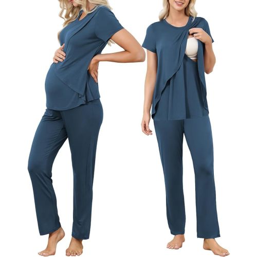 American Trends Maternity Nursing Pajama Set Breastfeeding Labor Pjs Postpartum Lounge Sets for Women Pregnancy Sleepwear