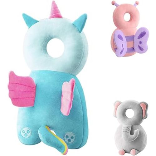 JunNeng Baby Head Protector Backpack, Toddler Walking Fall Head Protection, Blue Angel