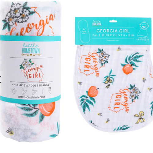 Georgia Girl Muslin Swaddle Blanket & Burp Cloth – Little Hometown