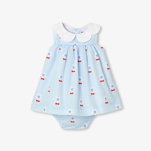 Floral poplin baby girl dress