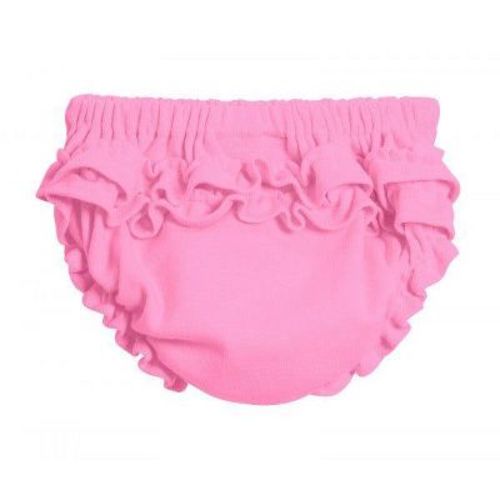City Threads USA-Made Girls Soft Cotton Ruffle Diaper Cover | Bubblegum - Newborn