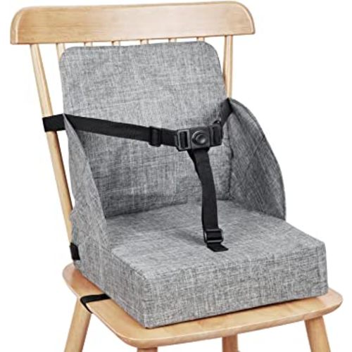 Toddler Booster Seat for Dining Table HOSEASCA 12.6x3.34 Inch Portable High Chair for Travel, Compact Lightweight Travel Booster Seat with Adjustable Straps for Baby