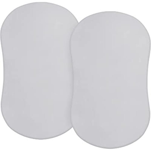Biloban Bassinet Fitted Sheets Fit for Halo Bassinest Swivel & Flex Sleeper, (18"x30"), Jersey Knit Cotton, Breathable, 2 Pack, Gray