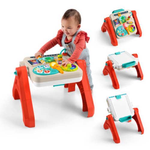 Fisher-Price 4-In-1 Activity Table & Easel, Baby & Toddler Electronic Learning Toy, Multilanguage Version