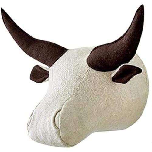 Pineeseatile Animal Heads Wall Hanging Decor, 3D Cow Head Wall Mount Decor, Child Room Kindergarten Decoration for Nursery Room Children