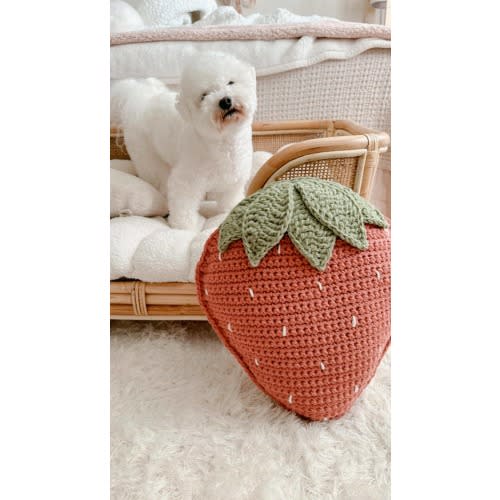 Crochet Pillow | LARGE Stella Strawberry Pillow