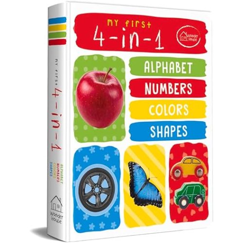 My First 4 In 1: Alphabet, Numbers, Colors, Shapes Board book – July 20, 2018