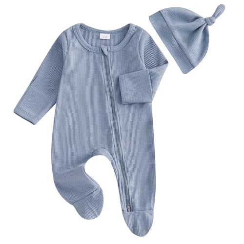 Newborn Baby Boy Fall Winter Outfit Clothes Knit Jumpsuit Romper Newborn Coming Home Outfit for Baby Boy