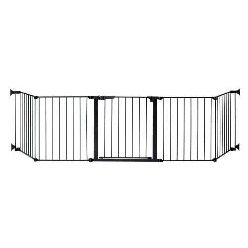 KidCo Custom Fit Auto Close HearthGate Baby or Fireplace Gate for Child Safety, Black