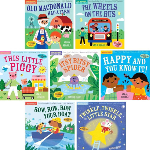 Indestructibles Series Beloved Classics 7-Book Collection Set - Baby-Proof Nursery Rhyme Books for Early Learning - Old MacDonald Had a Farm, Wheels on the Bus, This Little Piggy, Happy and You Know It!, Itsy Bitsy Spider, Row, Row, Row Your Boat, Twinkle