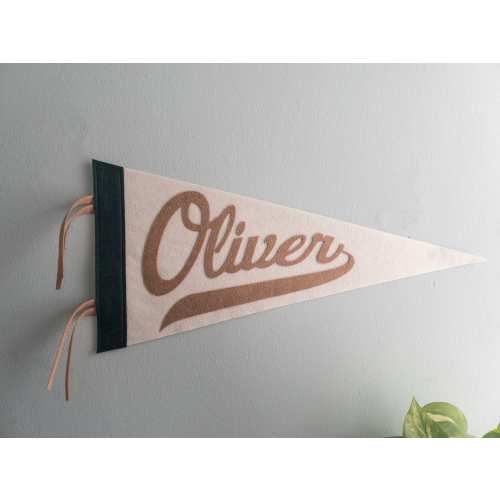 Custom Name Pennant Flag Large Personalized Name Gift Baby Shower Neutral Nursery Decor Wool Felt Camp Flag Banner Sign Kid Room Art Gift