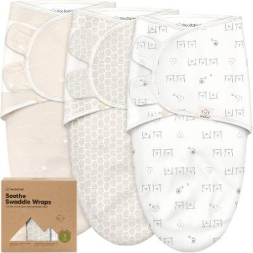 KeaBabies 3pk Organic Swaddle Sleep Sacks Baby, Premies Newborn Swaddles Wrap 0-3 Months, Soft Wearable Swaddle Blanket (Bumbly, OS)