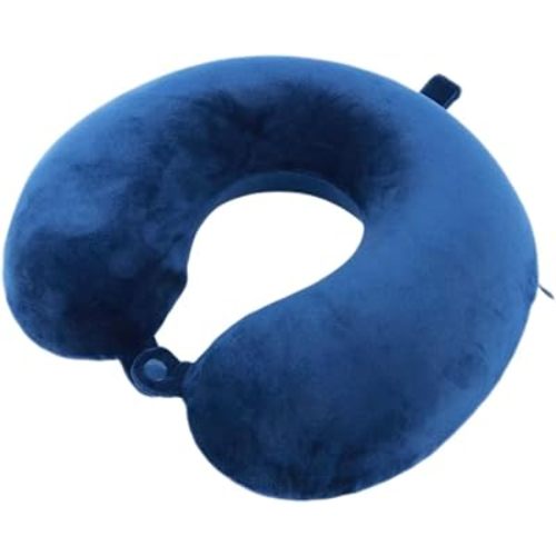 Travel Pillow,100% Pure Memory Foam U Shaped Neck Pillow,Super Lightweight Portable Headrest Great for Airplane, Car,Home,Office,Sleeping Rest (Blue)