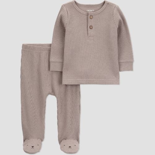 Carter's Just One You® Baby Boys' 2pc Footed Set - Brown 6M