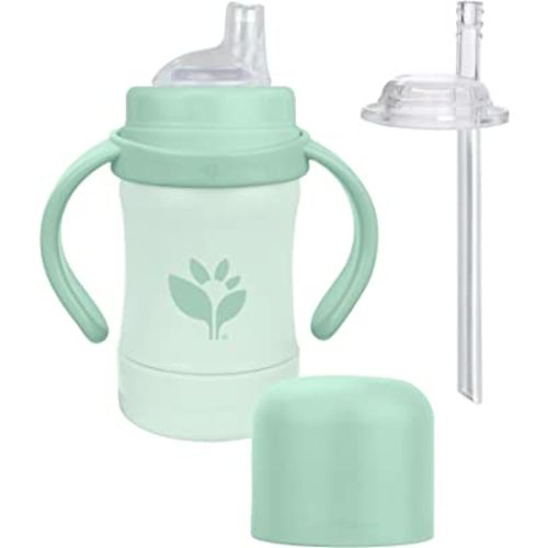 Green Sprouts® Sprout Ware® Sip & Straw 6oz., 6mo+, Plant-plastic, Platinum-cured Silicone, Dishwasher Safe, Grows with Baby, Tested for Hormones