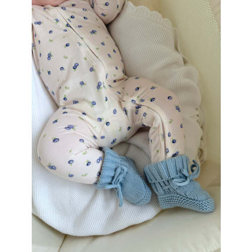 Knitted Booties | Blue – Little and Fern