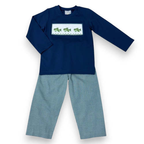 Three Sisters Reelin' Them In Smocked Pant Set 738