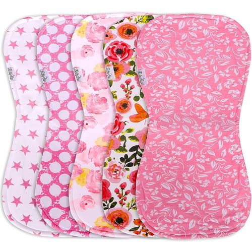 5-Pack Organic Cotton Burp Cloths – Large, Ultra-Soft 3-Layer Towels for Burping, Shoulder & Hand Use, Highly Absorbent | Ultra Soft, Absorbent, 3 Layer, Large, for Newborns, for Milk Spit Up