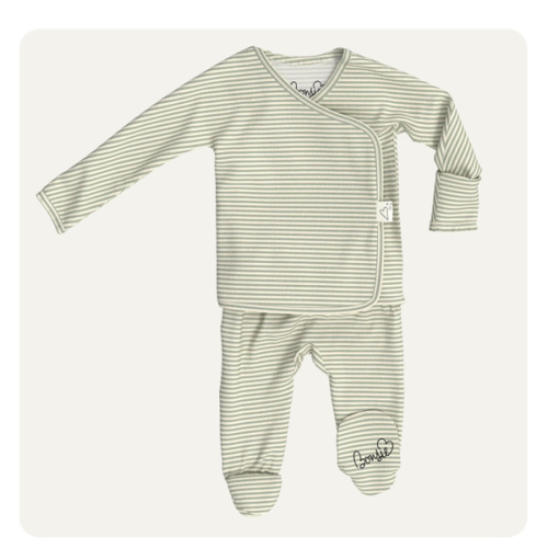 Footie - Mint Twist - size 0-3 – Bonsie Skin to Skin Babywear